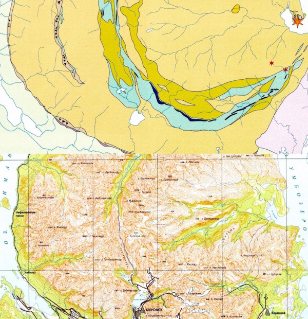 Геологическая карта и строение Хибин
